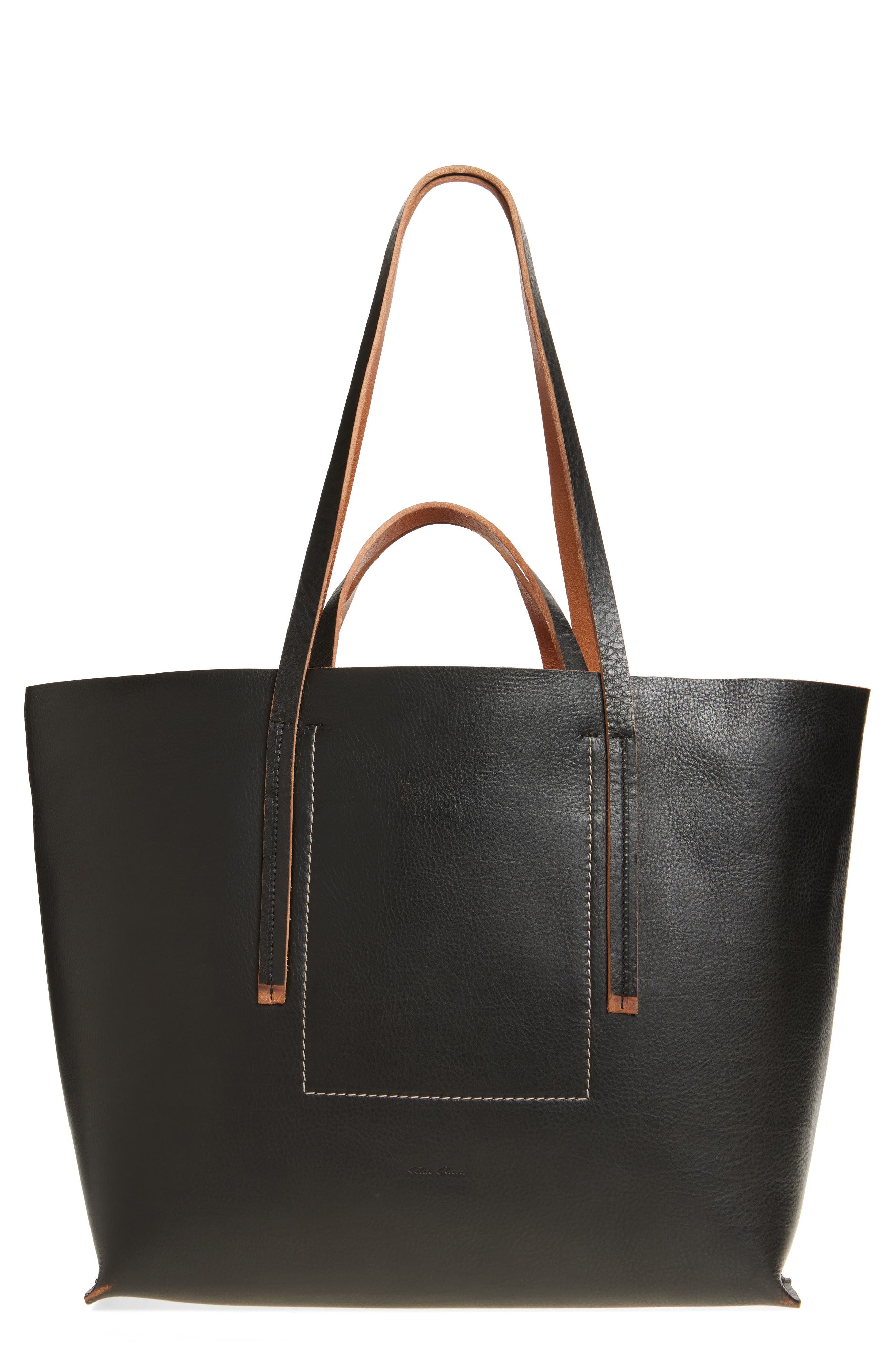 Rick Owens Hollywood Leather Shopper in Black at Nordstrom - 1