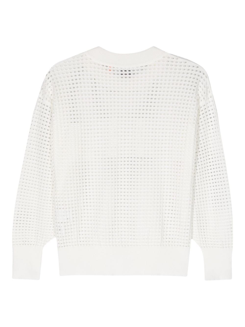 perforated-logo open-knit jumper - 2