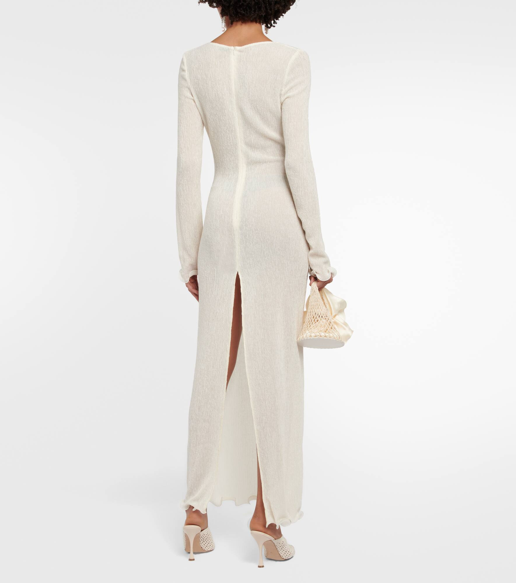 Embellished crêpe maxi dress - 3