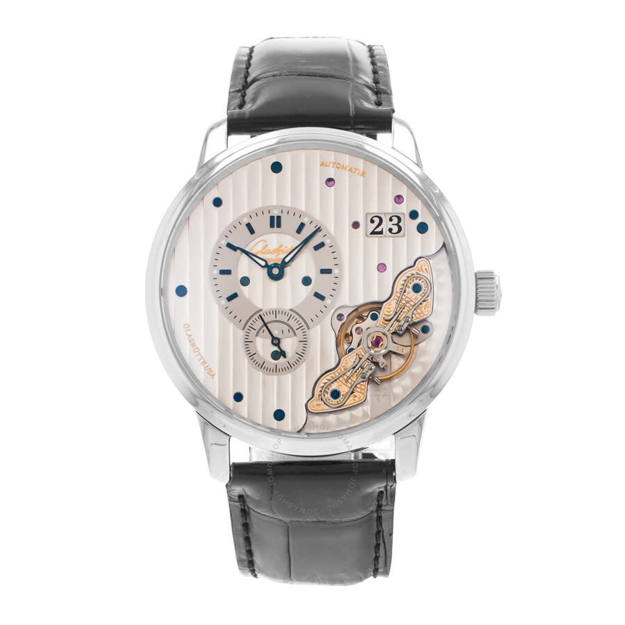 Glashutte Original - Pre-owned Glashutte Original Panomaticinverse Silver Galvanised Rhodium Dial Men's Watch 1-91-02-02- - 2