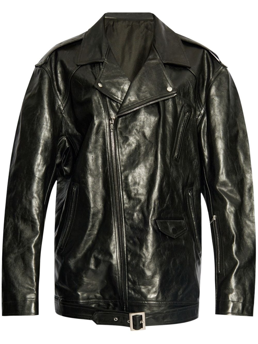 elongated biker jacket - 1