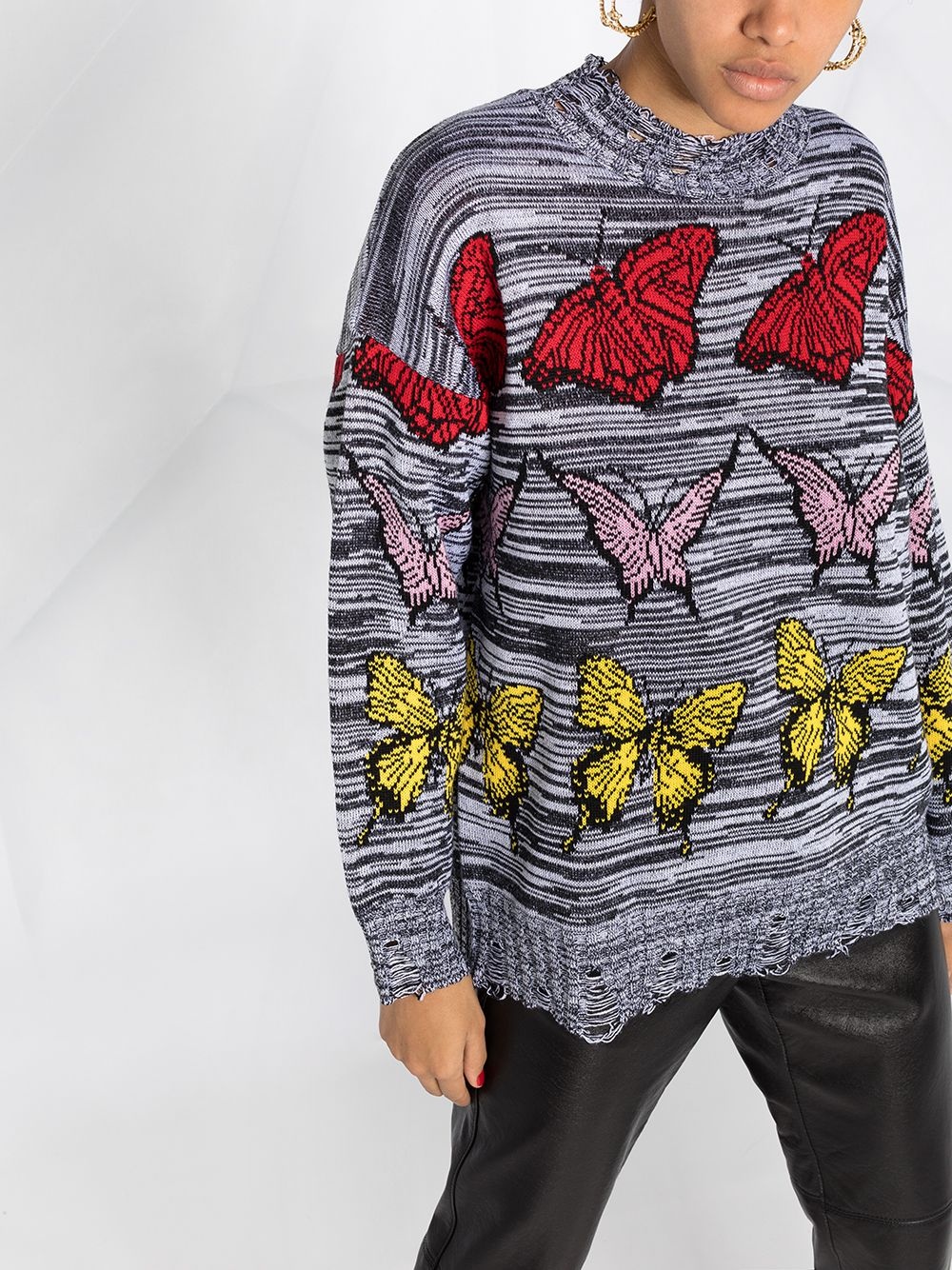 butterfly-intarsia jumper - 3