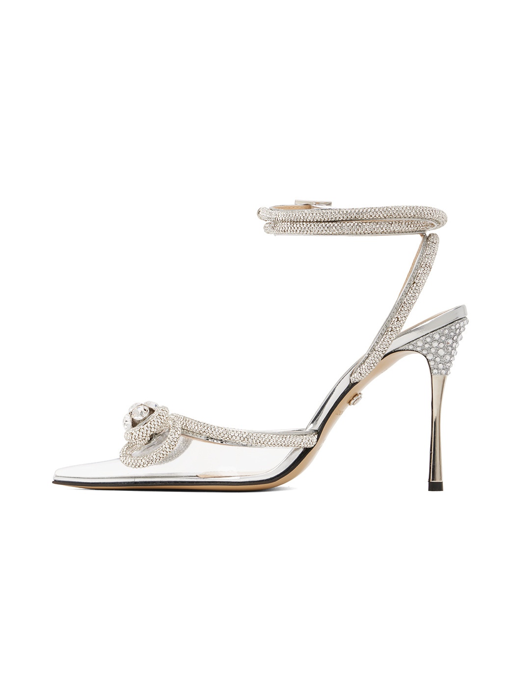 Silver Double Bow High Heels - 3