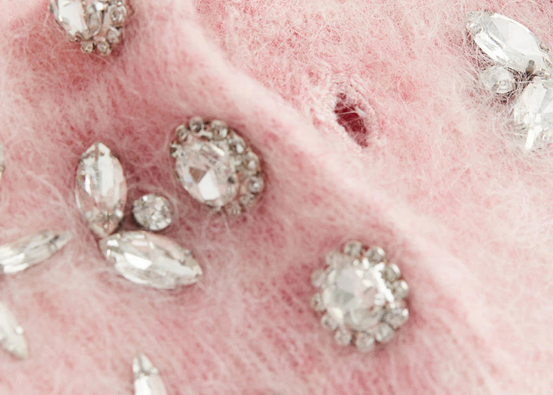 rabanne Rabanne H&M Embellished Mohair-Blend Tank Top Pink outlook