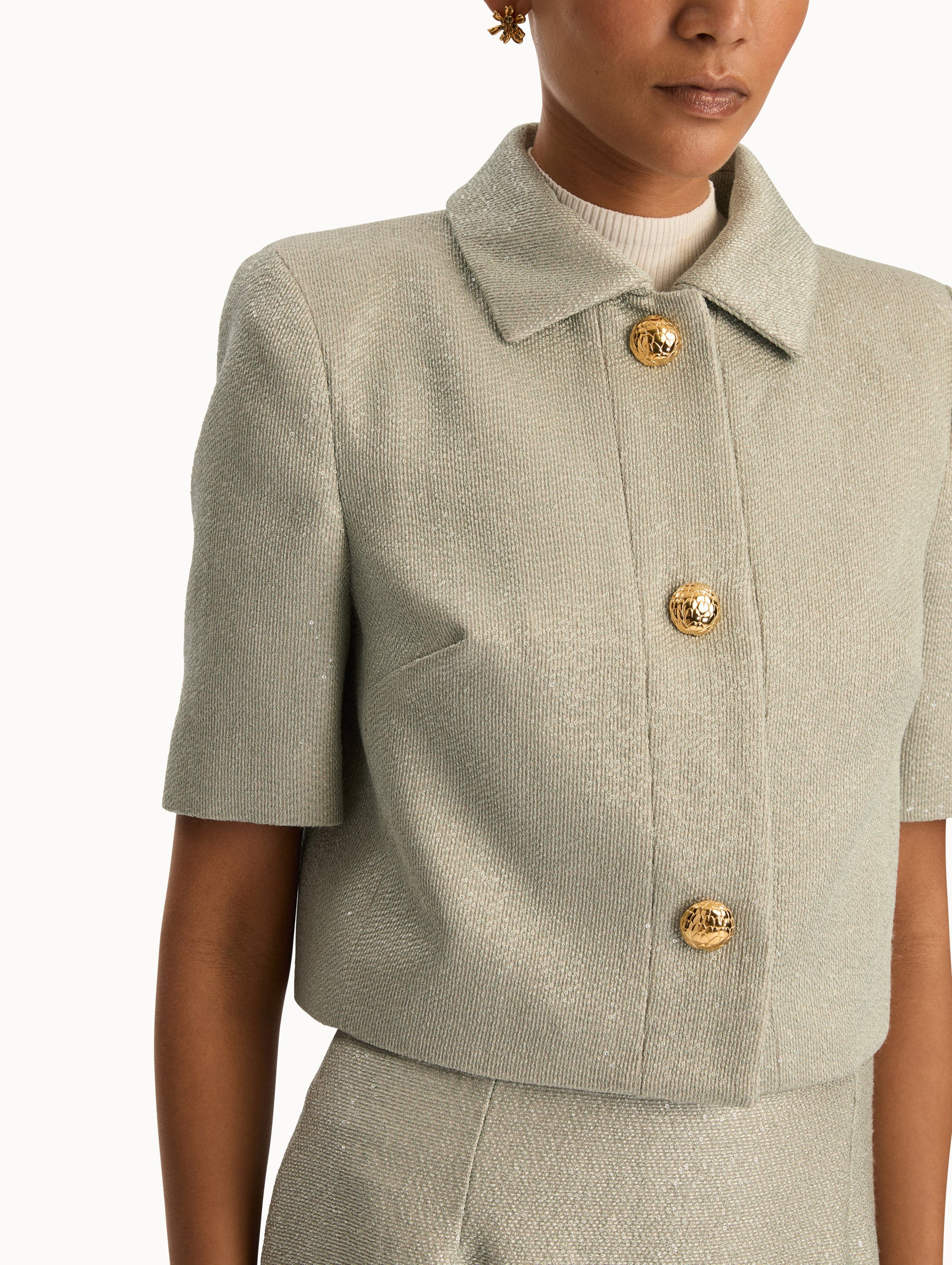 SEQUIN TWEED JACKET - 6