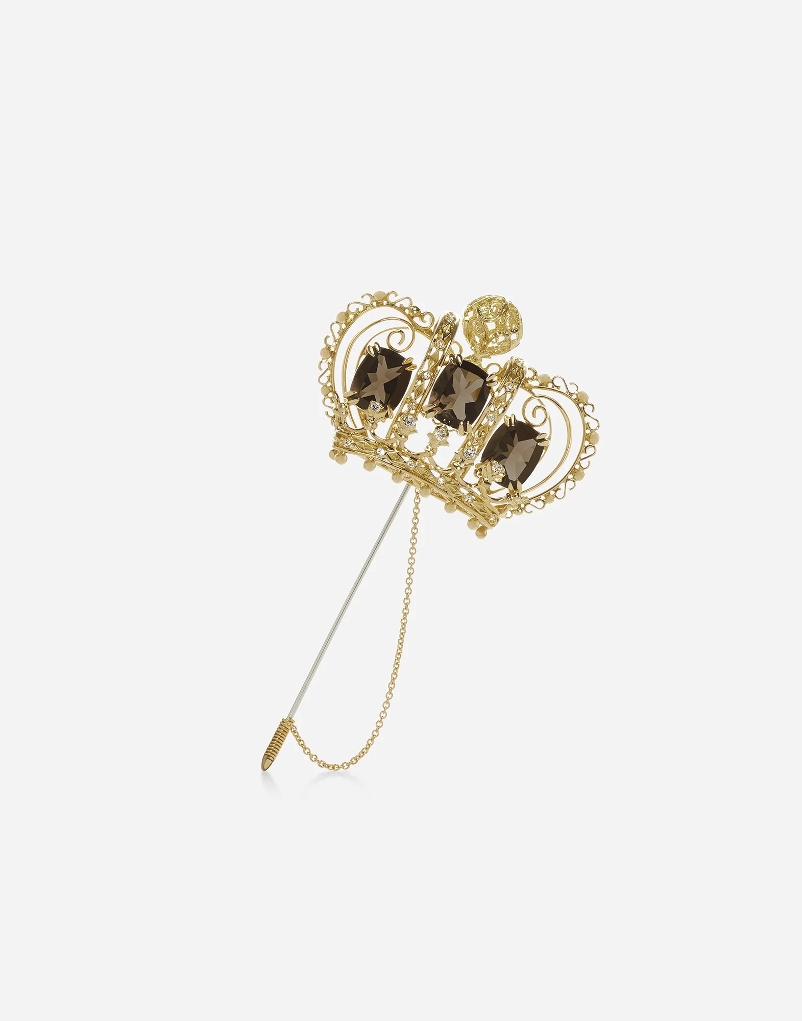 Crown brooch with quartzes and diamonds - 1