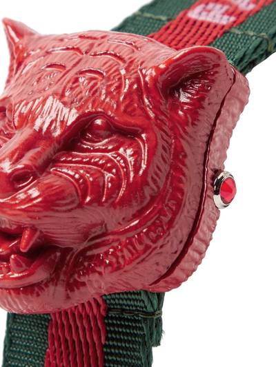 GUCCI Tiger's Head Resin and Grosgrain Watch outlook
