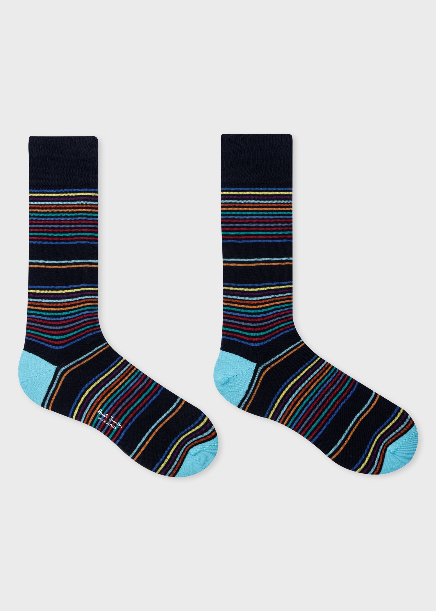 Navy and Turquoise Multi-Stripe Socks - 2