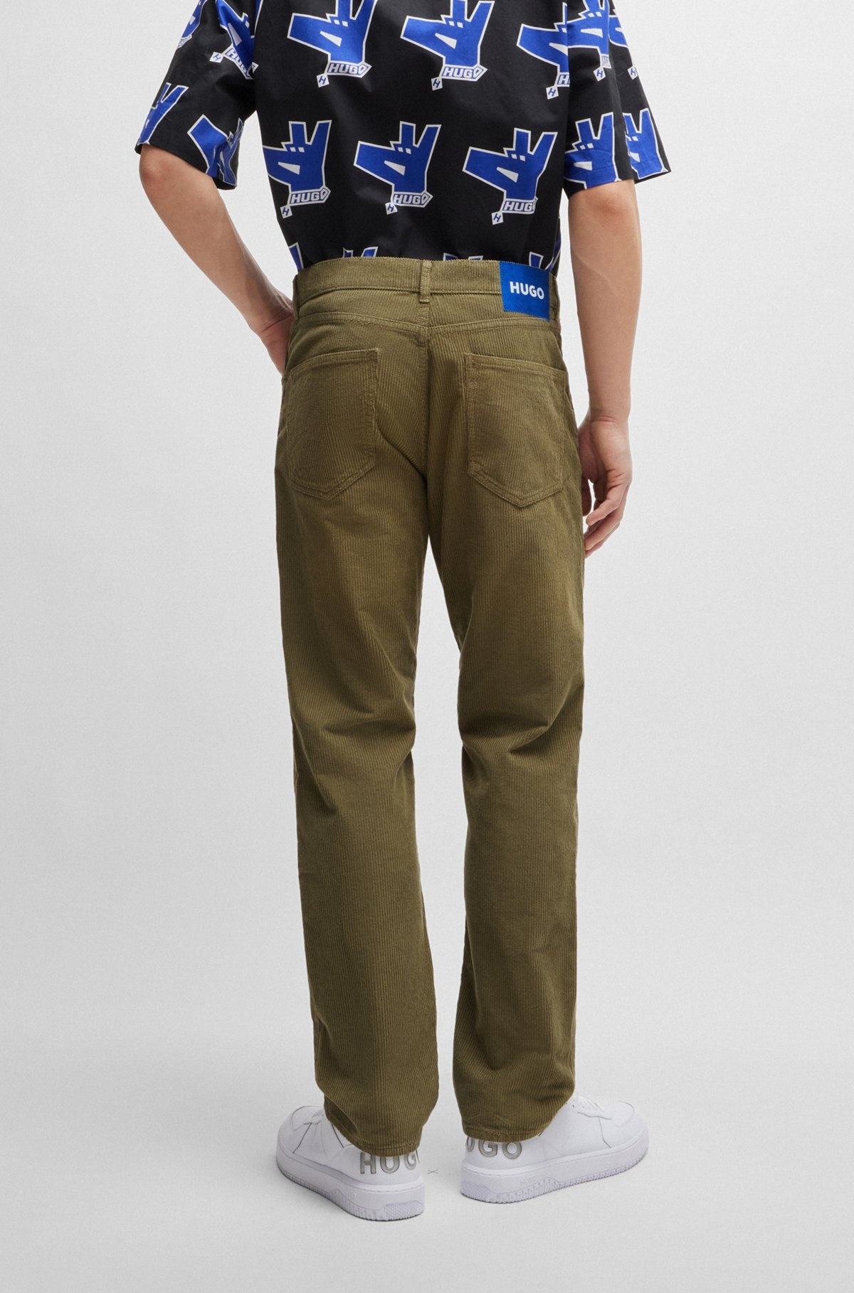 REGULAR-FIT JEANS IN COLORED COTTON CORDUROY - 4