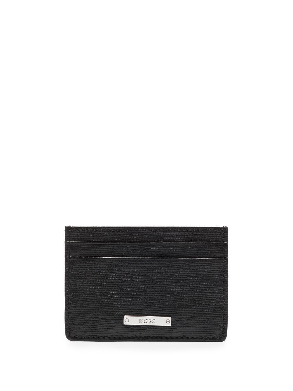 logo-plaque leather cardholder - 1