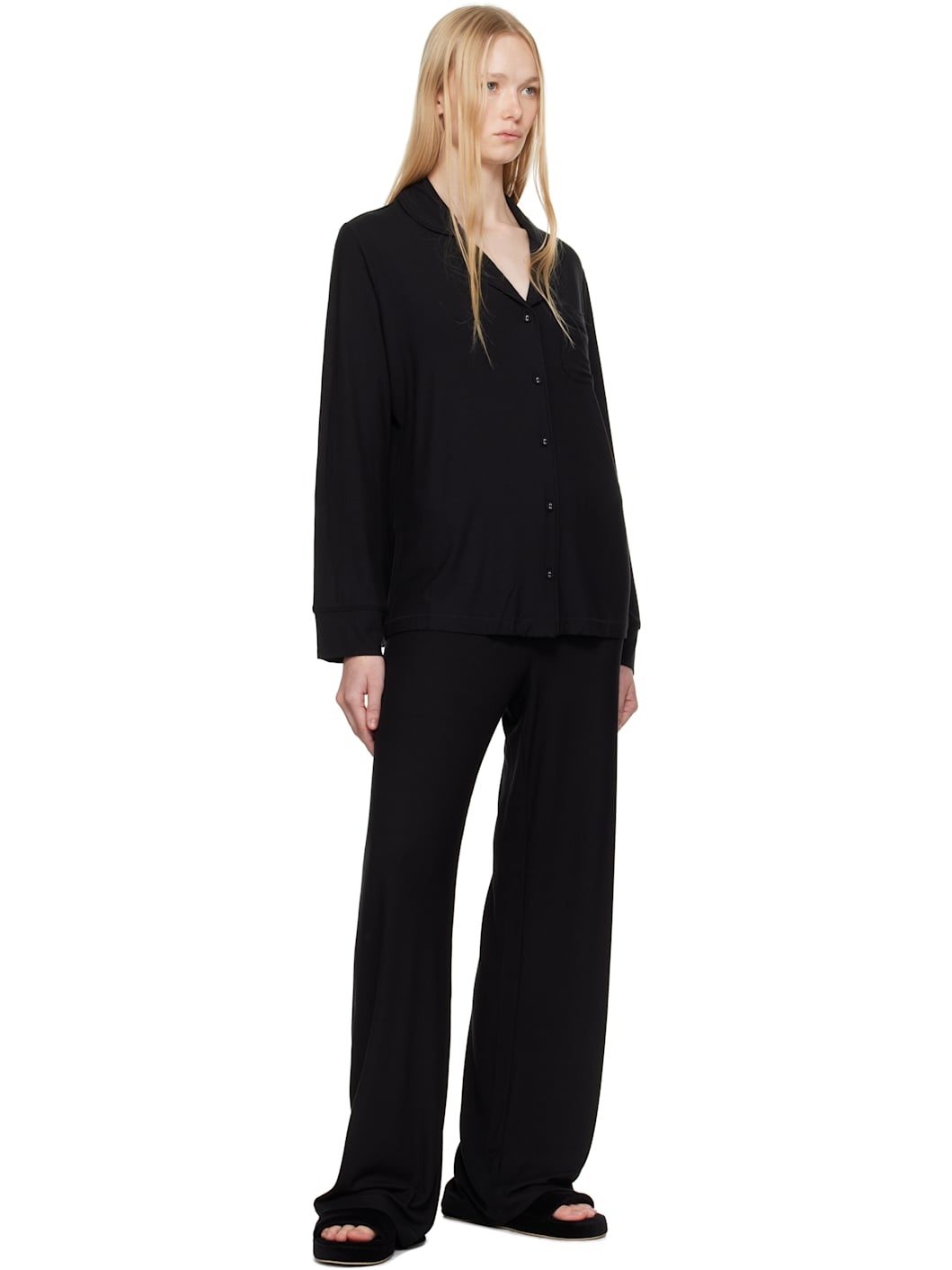 Black Soft Lounge Sleep Pyjama Set - 5