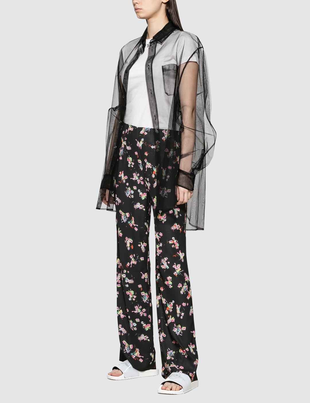 KAWAI PRINT ON FLUID POLY CADT PANTS - 4