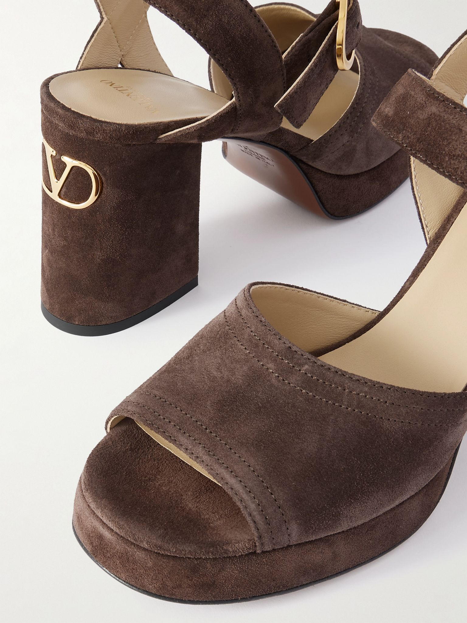 VLogo 95 suede platform sandals Chocolate - 4
