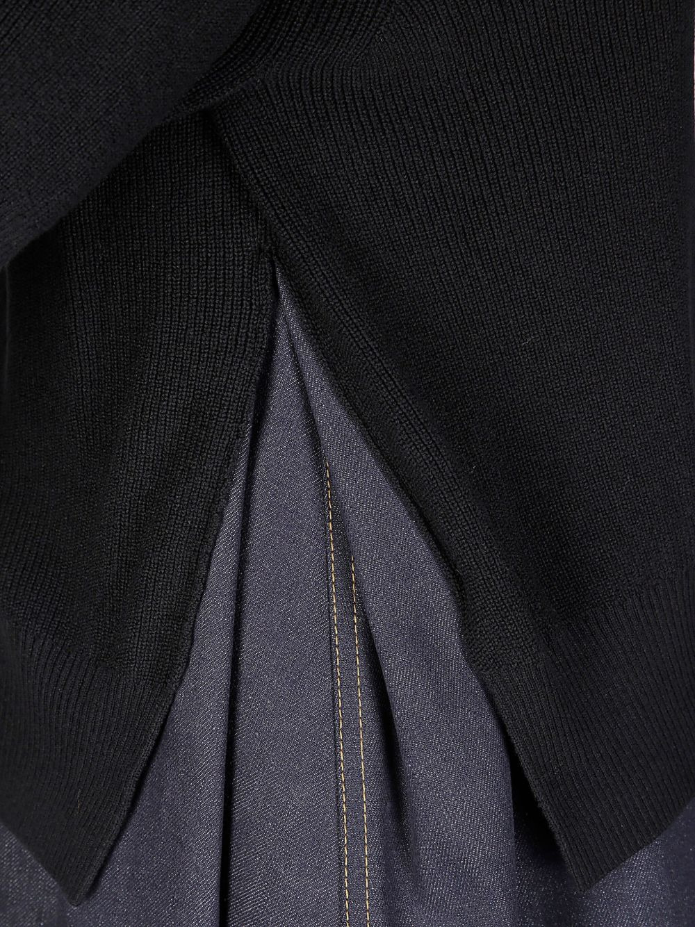 denim-panel knit top - 3