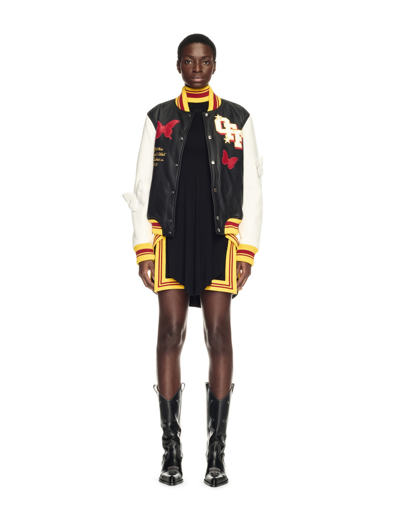 Off-White Black Butterfly Leather Varsity outlook