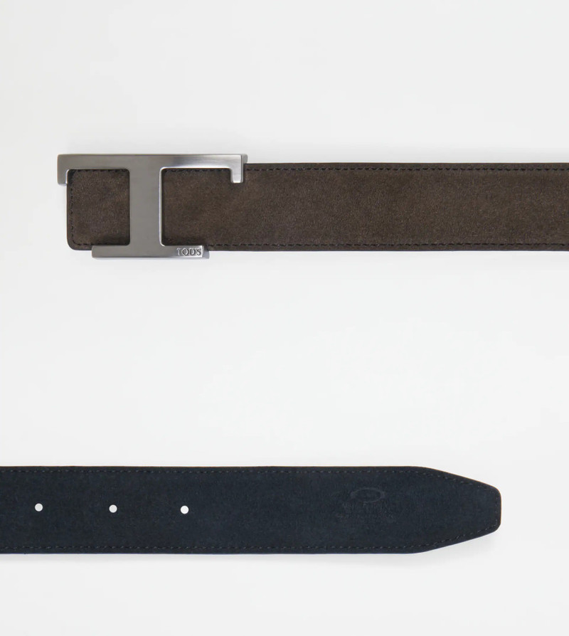 Tod's REVERSIBLE BELT IN SUEDE - BROWN outlook