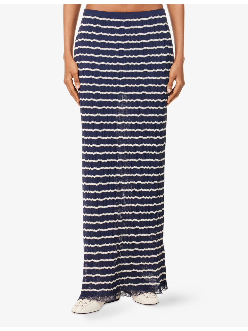 Chiara Striped Cotton-Blend Maxi Skirt - 3