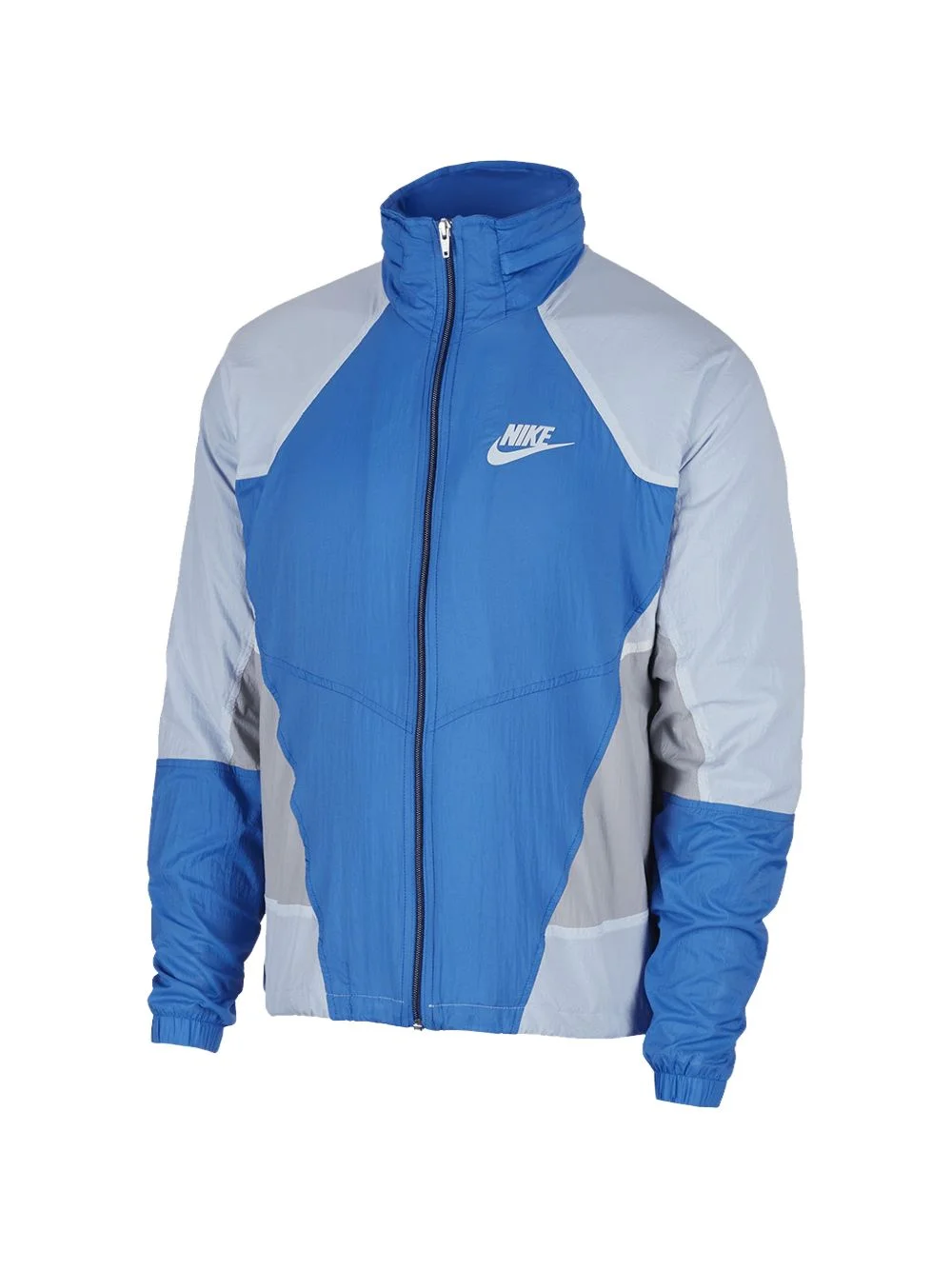 hooded woven zip-up jacket - 1