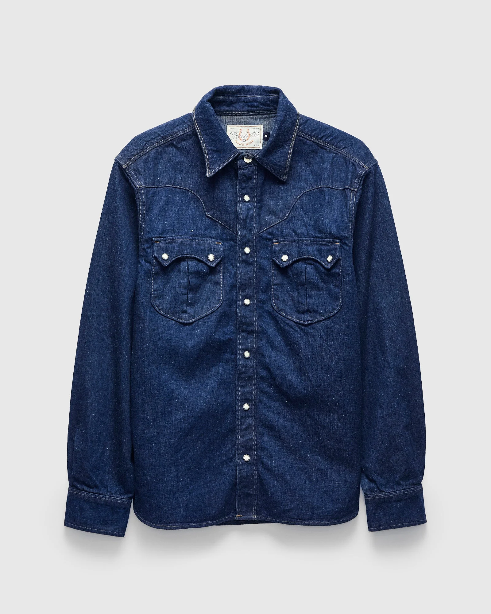 Sinclair Western Shirt in Royal Blue Denim - 1