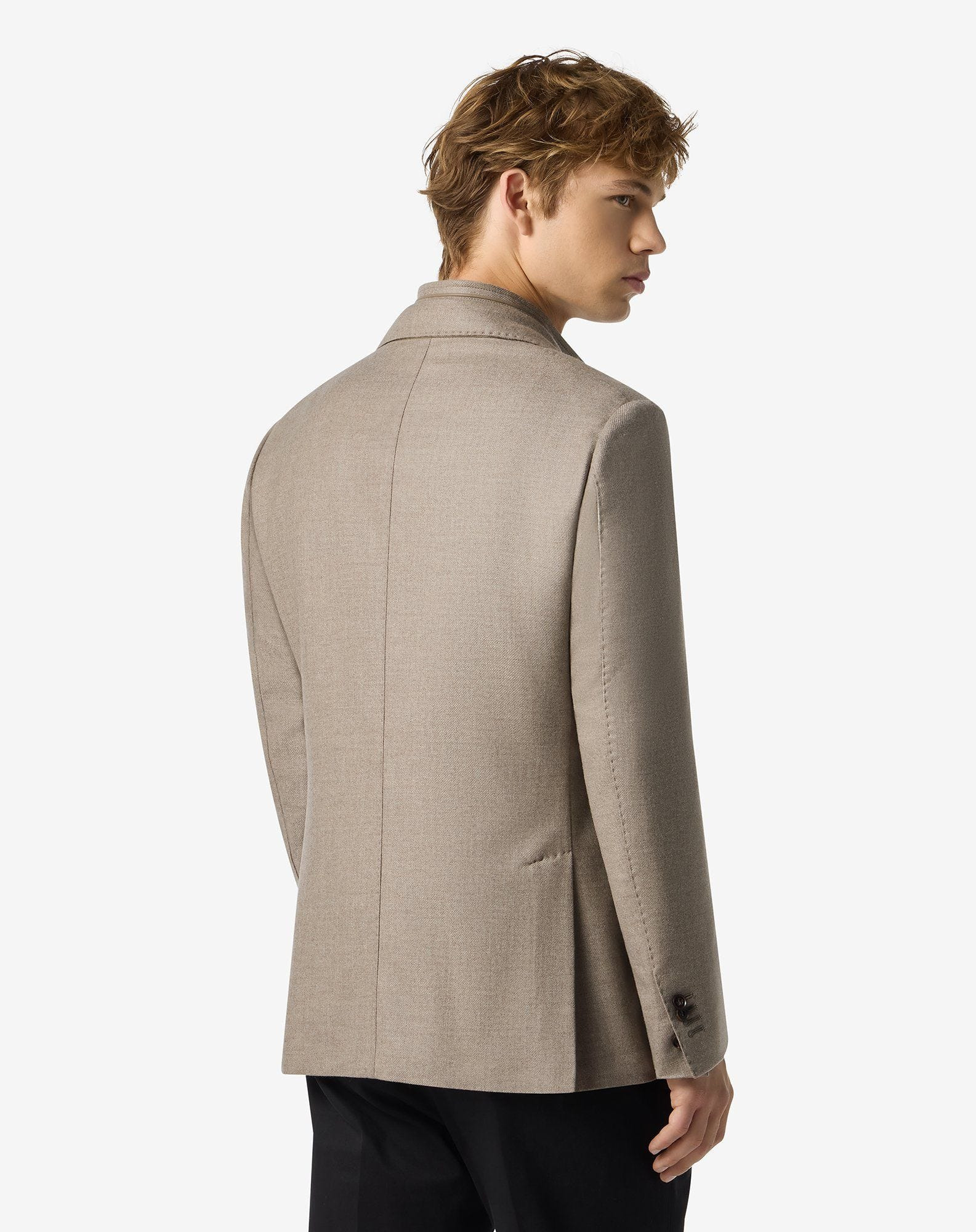 Beige wool and cashmere jacket with detachable vest - 3