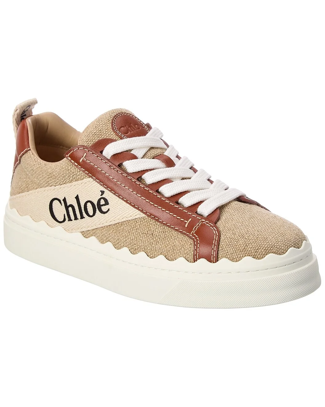 Chloé Lauren Canvas & Leather Sneaker - 1