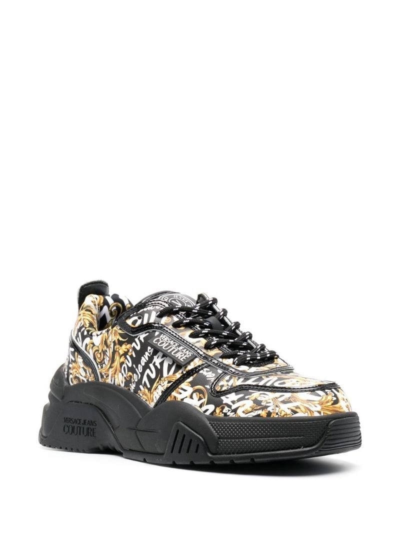 Logo Brush Couture-print sneakers - 2