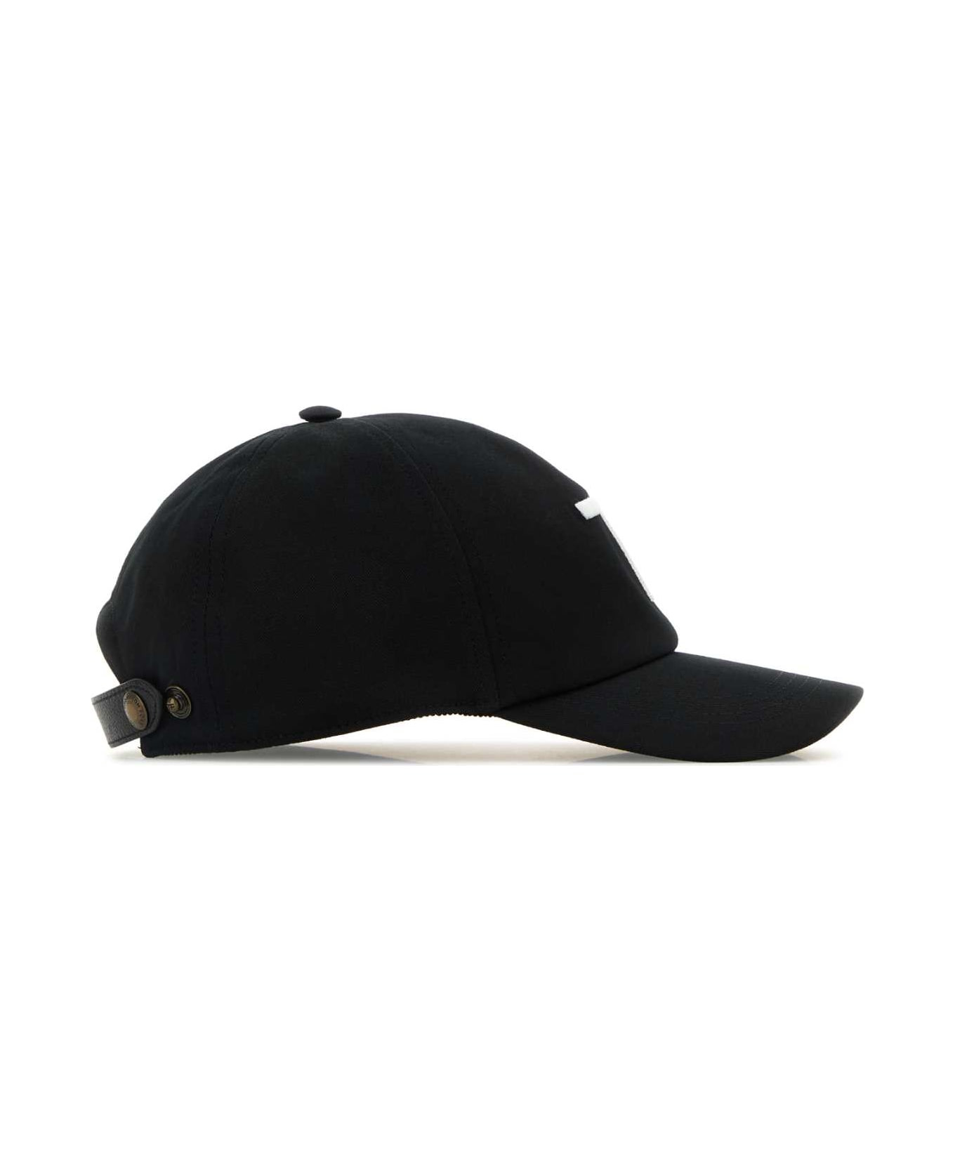 Black Baseball Cap With Logo Embroidery On The Front And Logo Lettering On The Rear In Cotton Man - 2