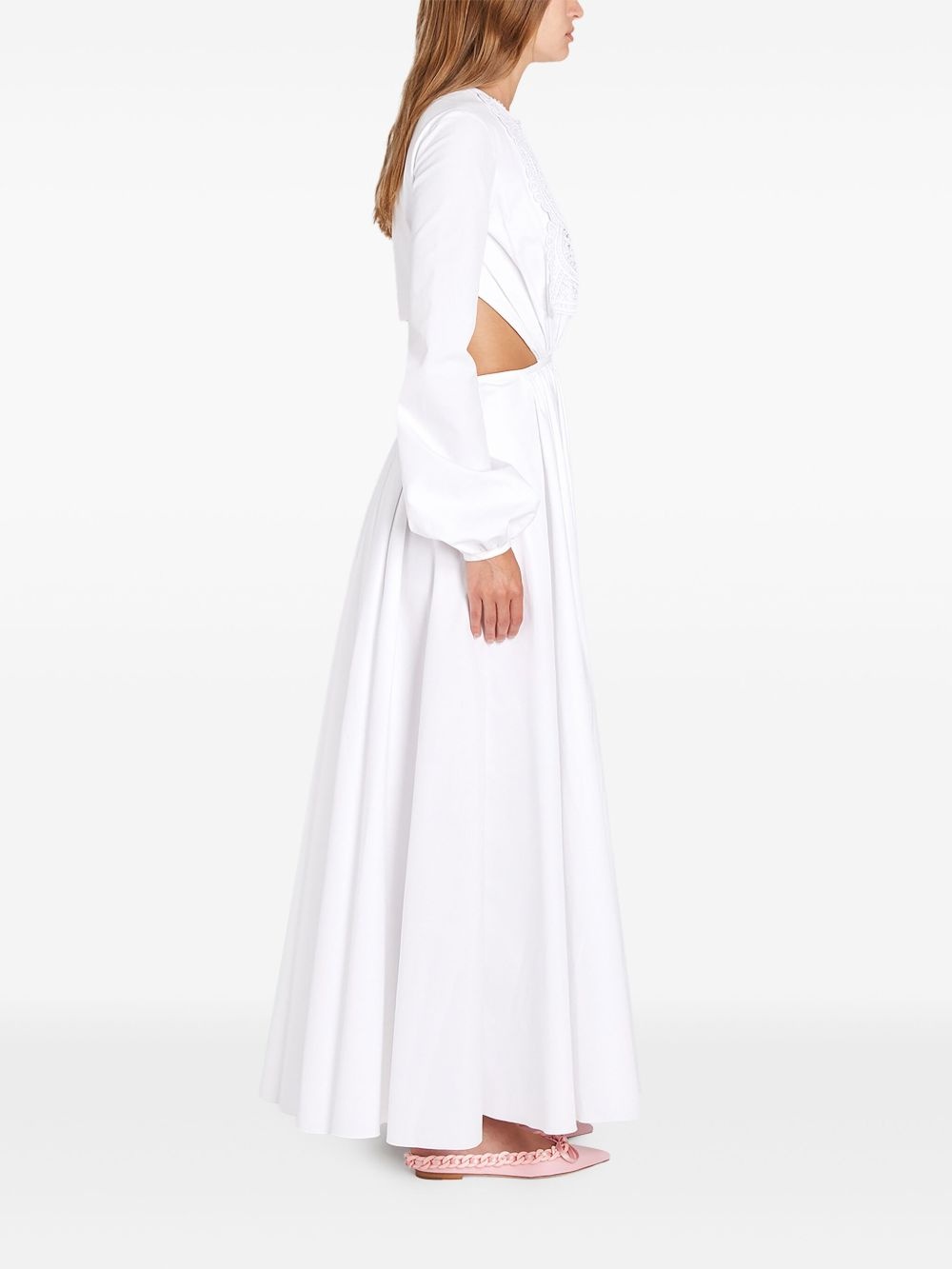 cut-out poplin dress - 3