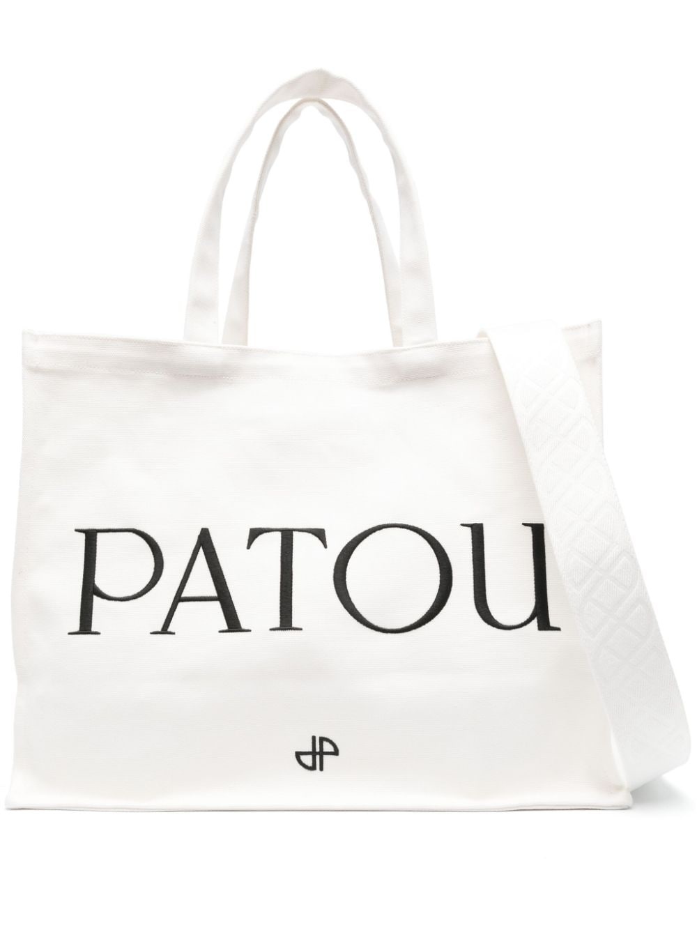 logo-embroidered canvas tote bag - 1