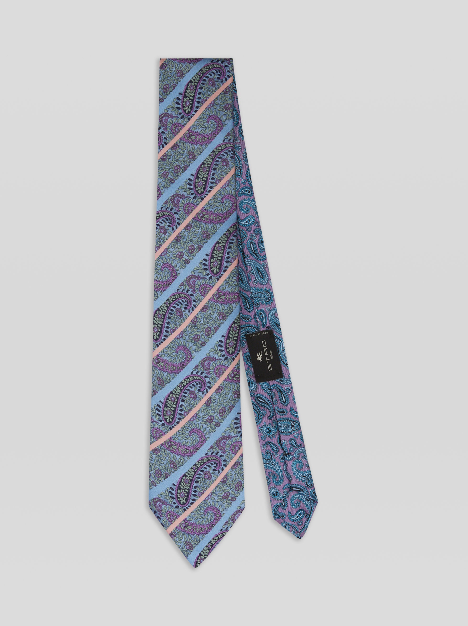 TWO FABRIC FLORAL PAISLEY TIE - 1