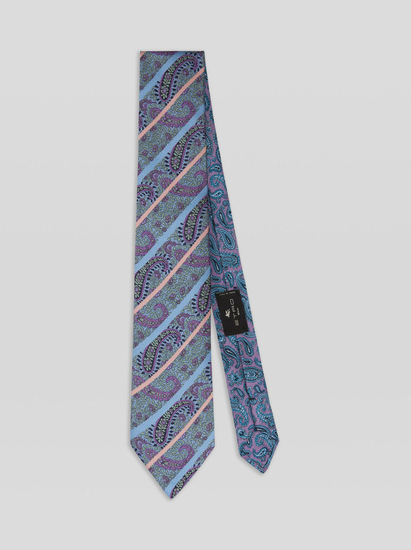 TWO FABRIC FLORAL PAISLEY TIE 1