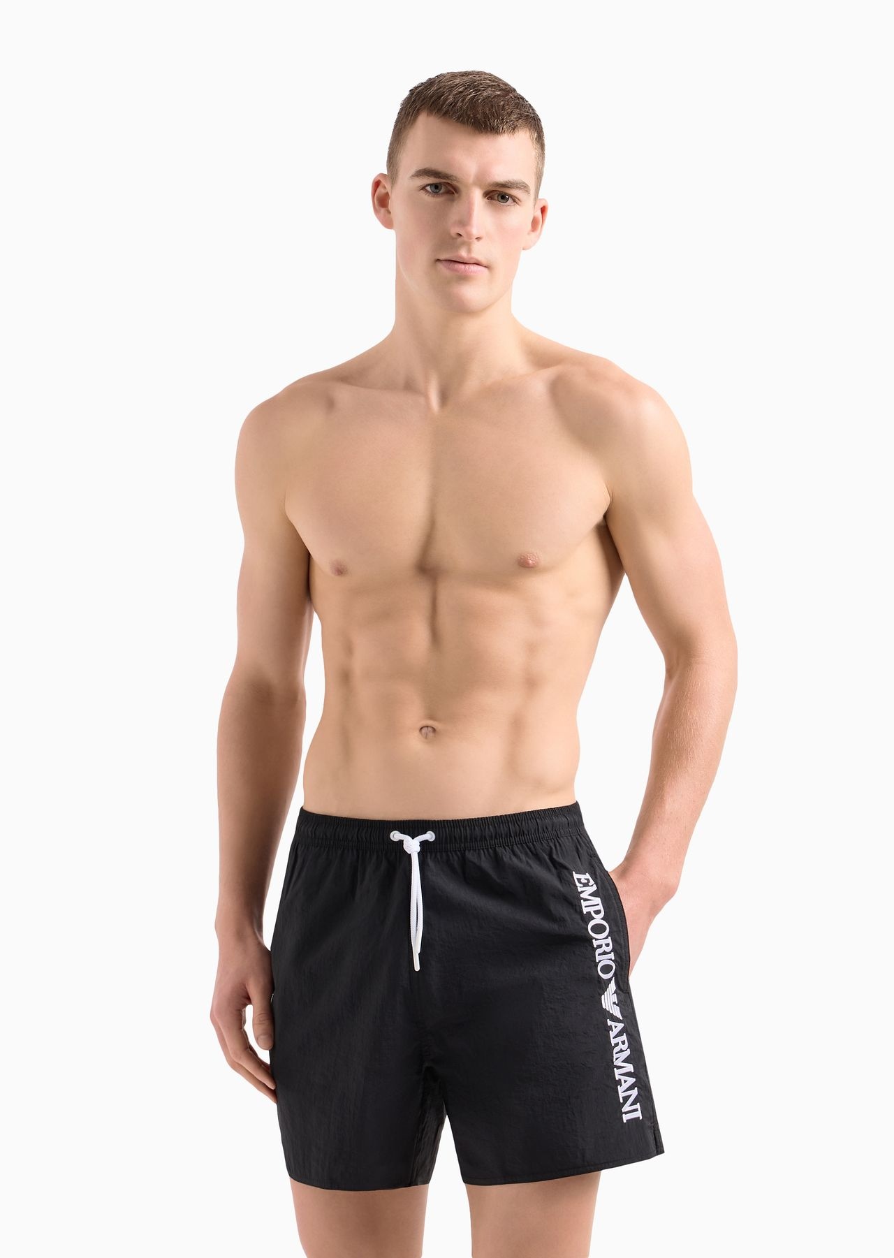 Crinkle swim shorts with logo embroidery on the side - 2