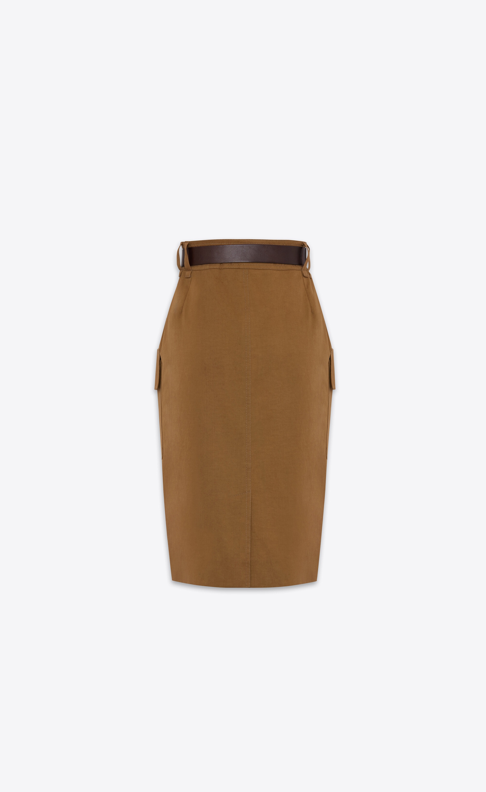 SAINT LAURENT cassandre pencil skirt in cotton twill