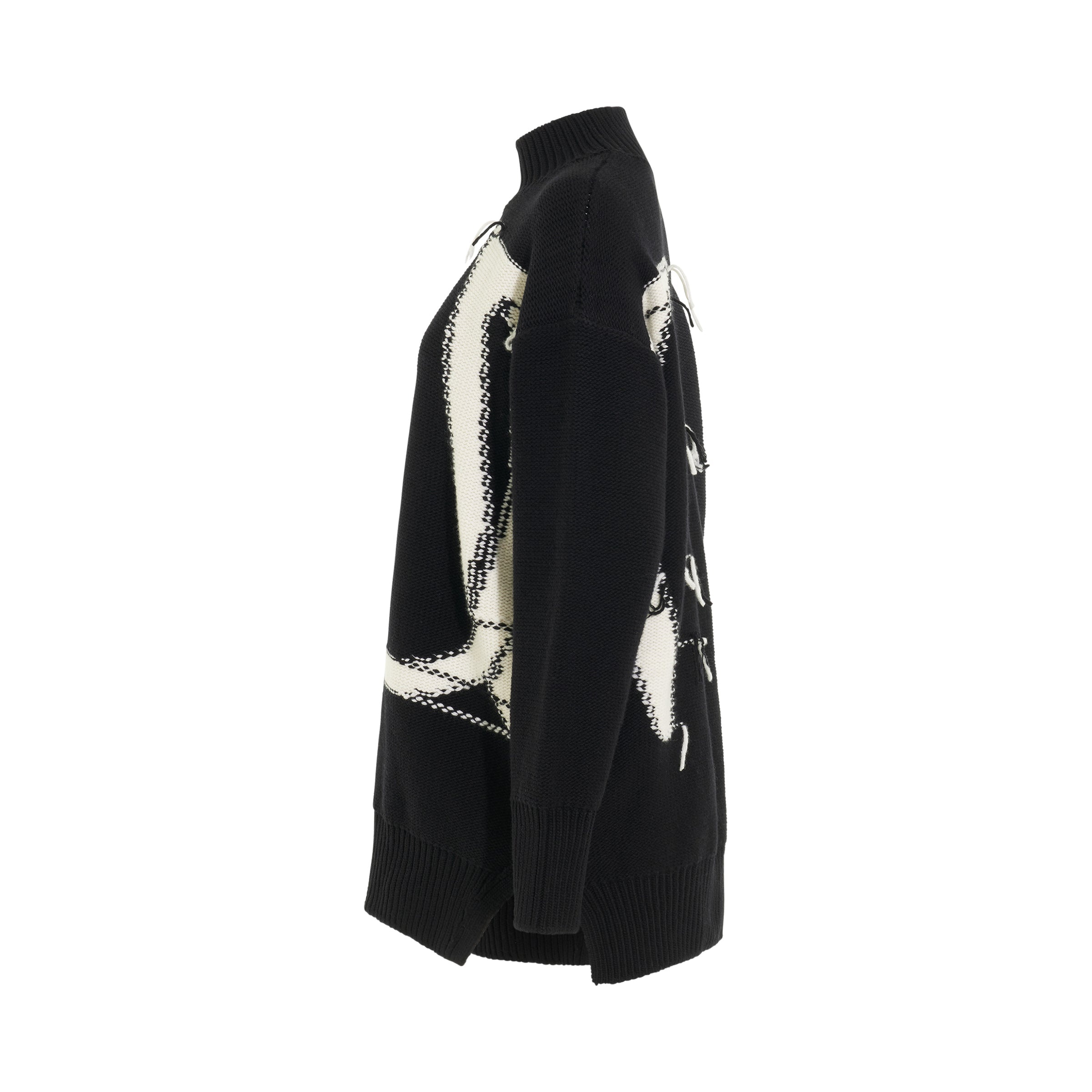 OW Maxi Logo Turtleneck Knitwear in Black - 3