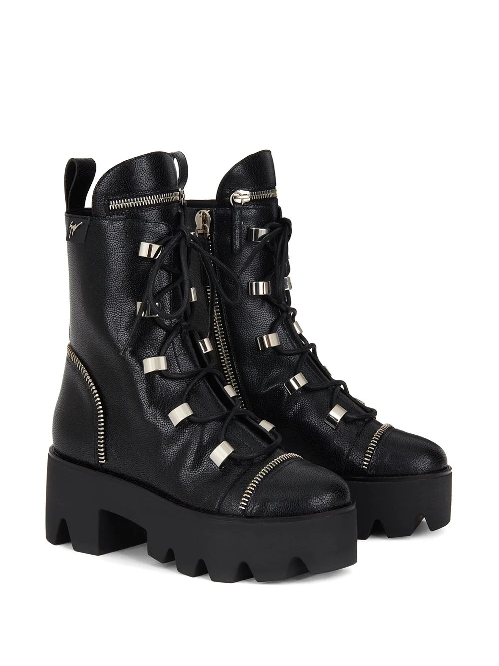 chunky sole combat boots - 2