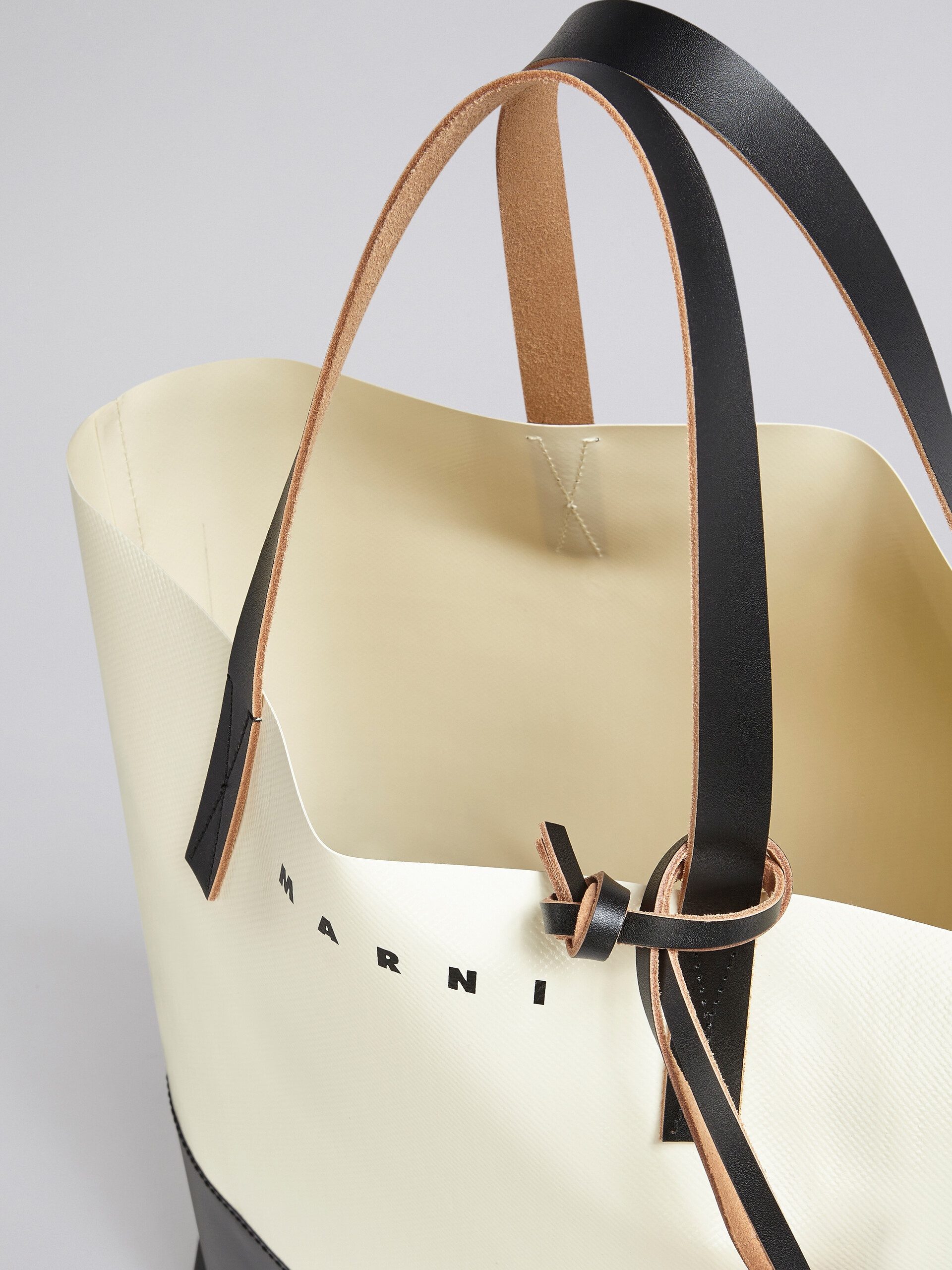 WHITE AND BLACK TRIBECA SHOPPING BAG - 4