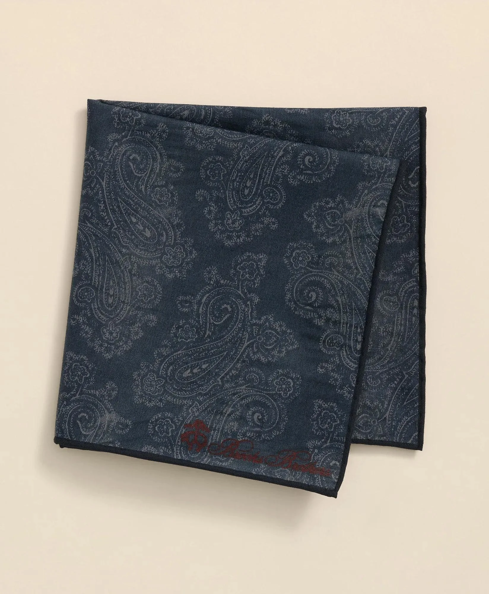 Cotton Paisley Print Pocket Square - 1