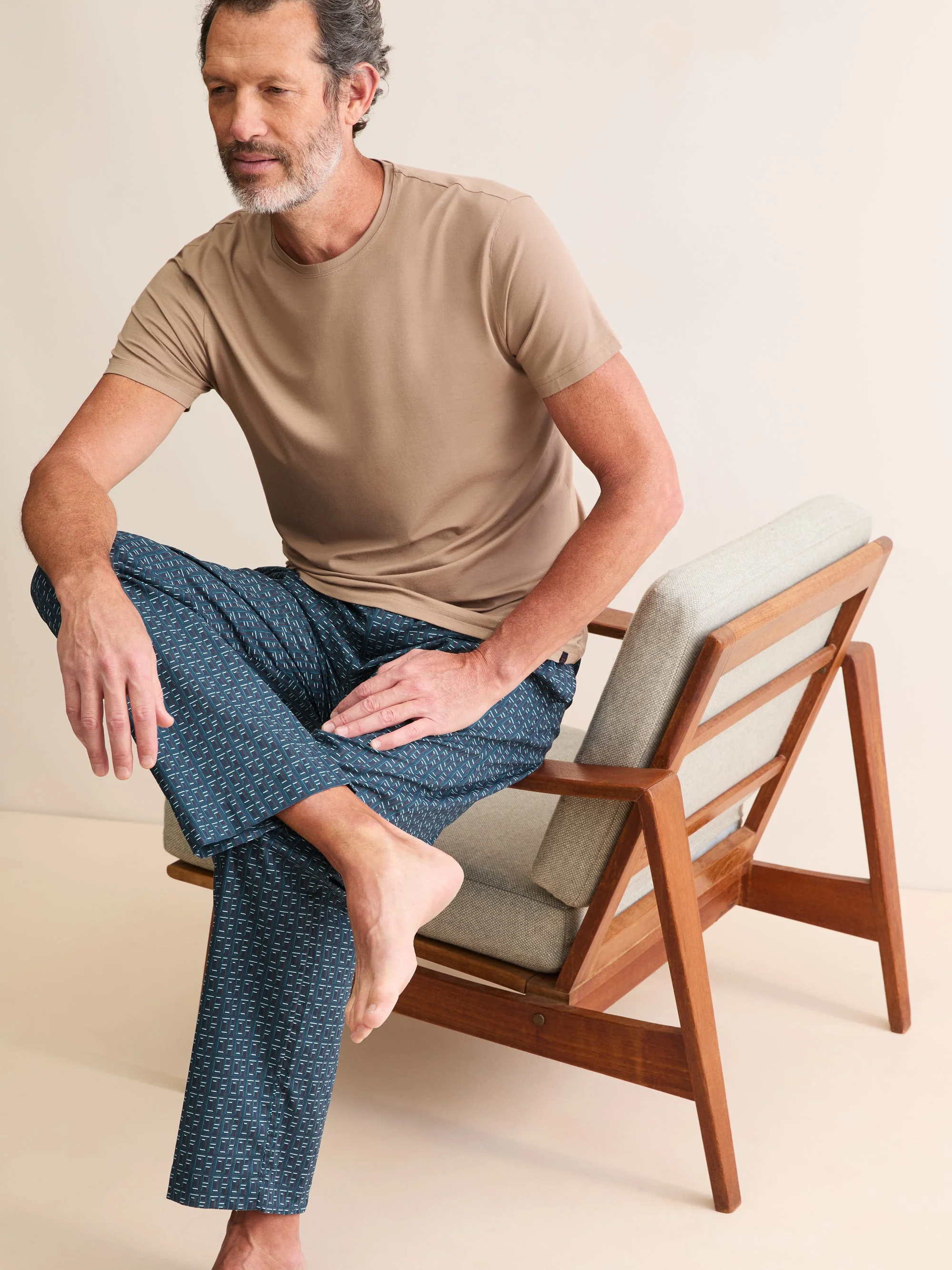 Ledbury Cotton Batiste Lounge Pants Blue DR Monogram - 1