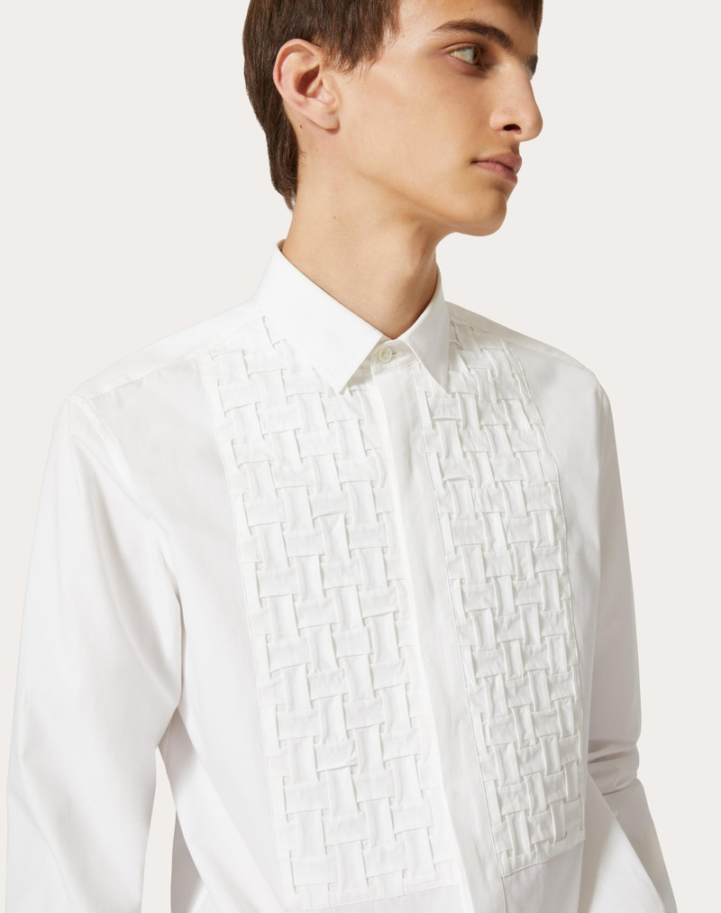 COTTON POPLIN SHIRT WITH EMBROIDERED PLASTRON 5
