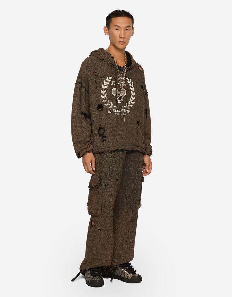 Washed jersey hoodie with print - 5