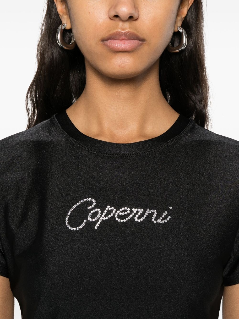 crystal embellished-logo T-shirt - 5