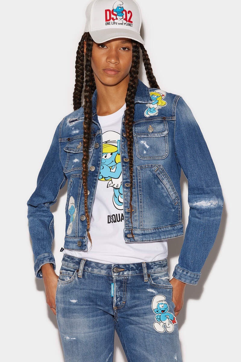 SMURFS BOYFRIEND JEANS JACKET - 1