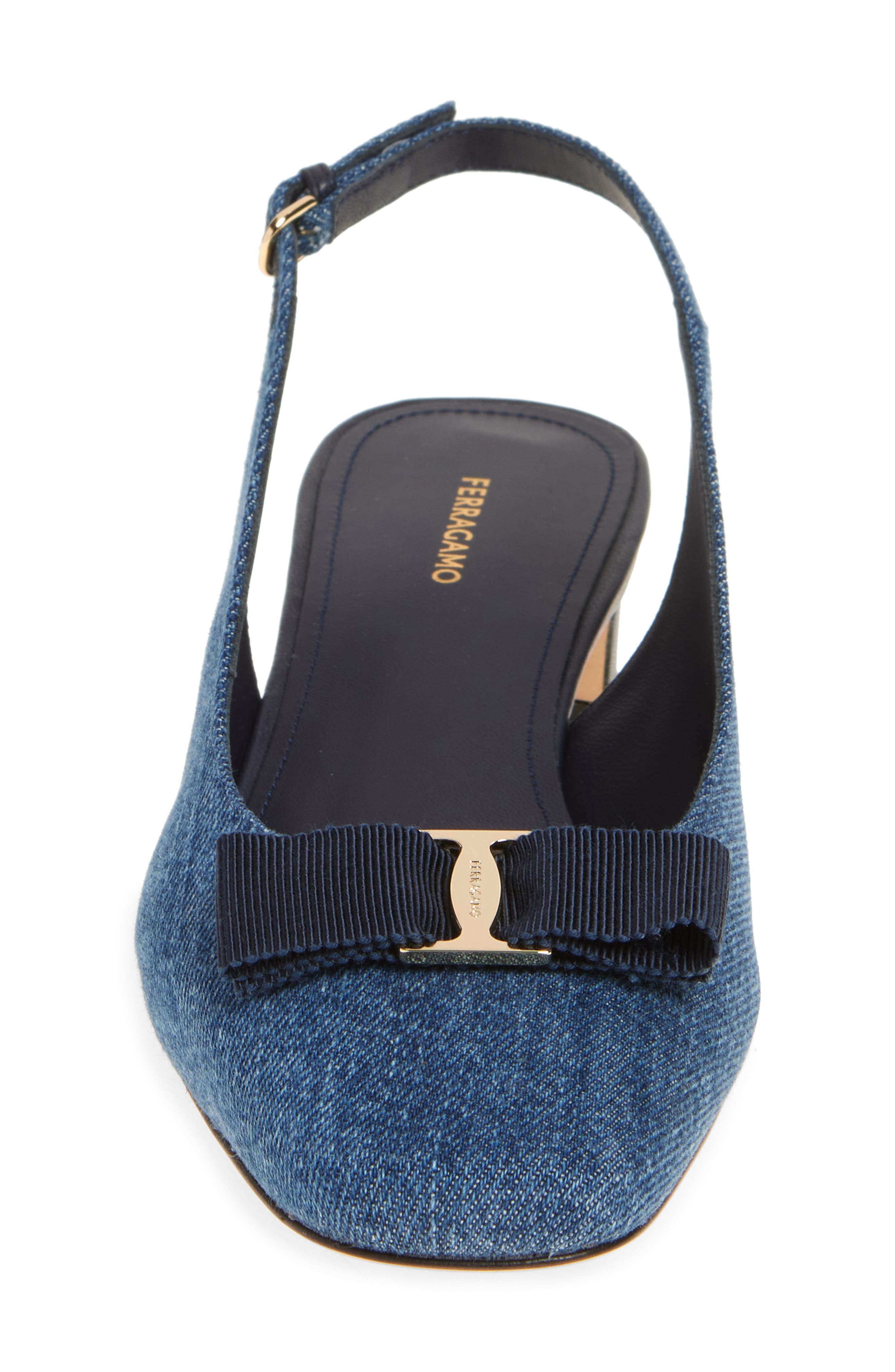 FERRAGAMO Rivada Slingback Pump in Denim at Nordstrom - 4