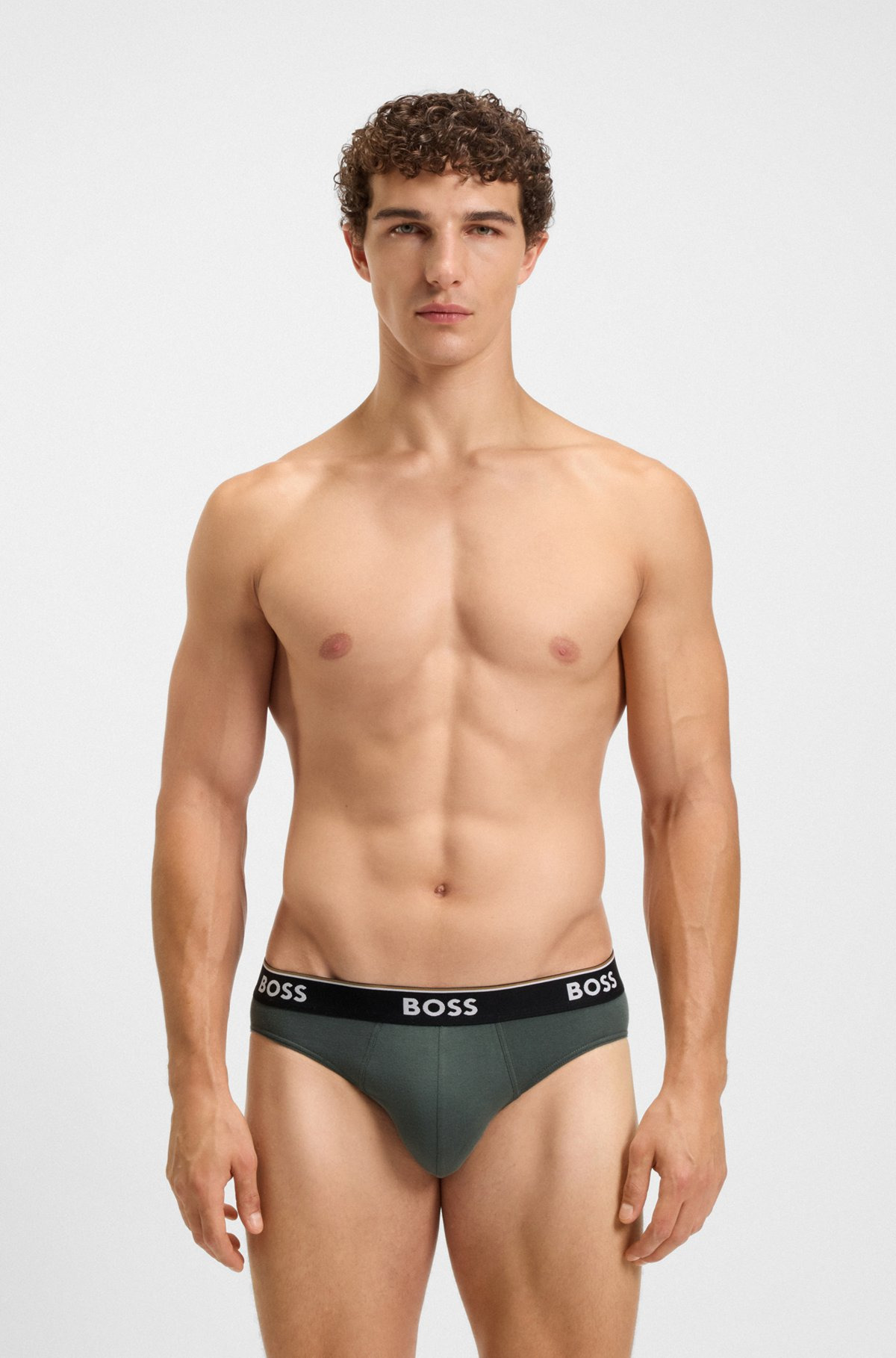 THREE-PACK OF STRETCH-COTTON BRIEFS WITH LOGO WAISTBANDS - 7