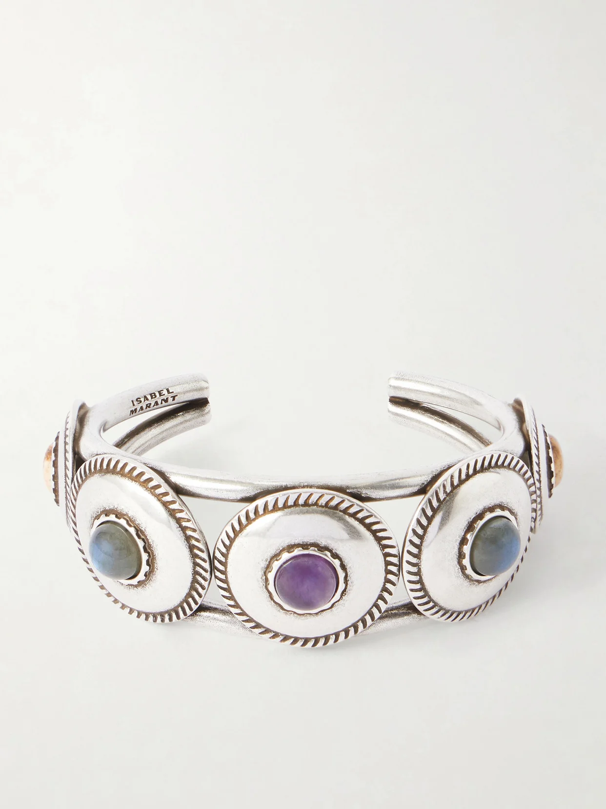 Lam Silver-tone Stone Cuff - 1