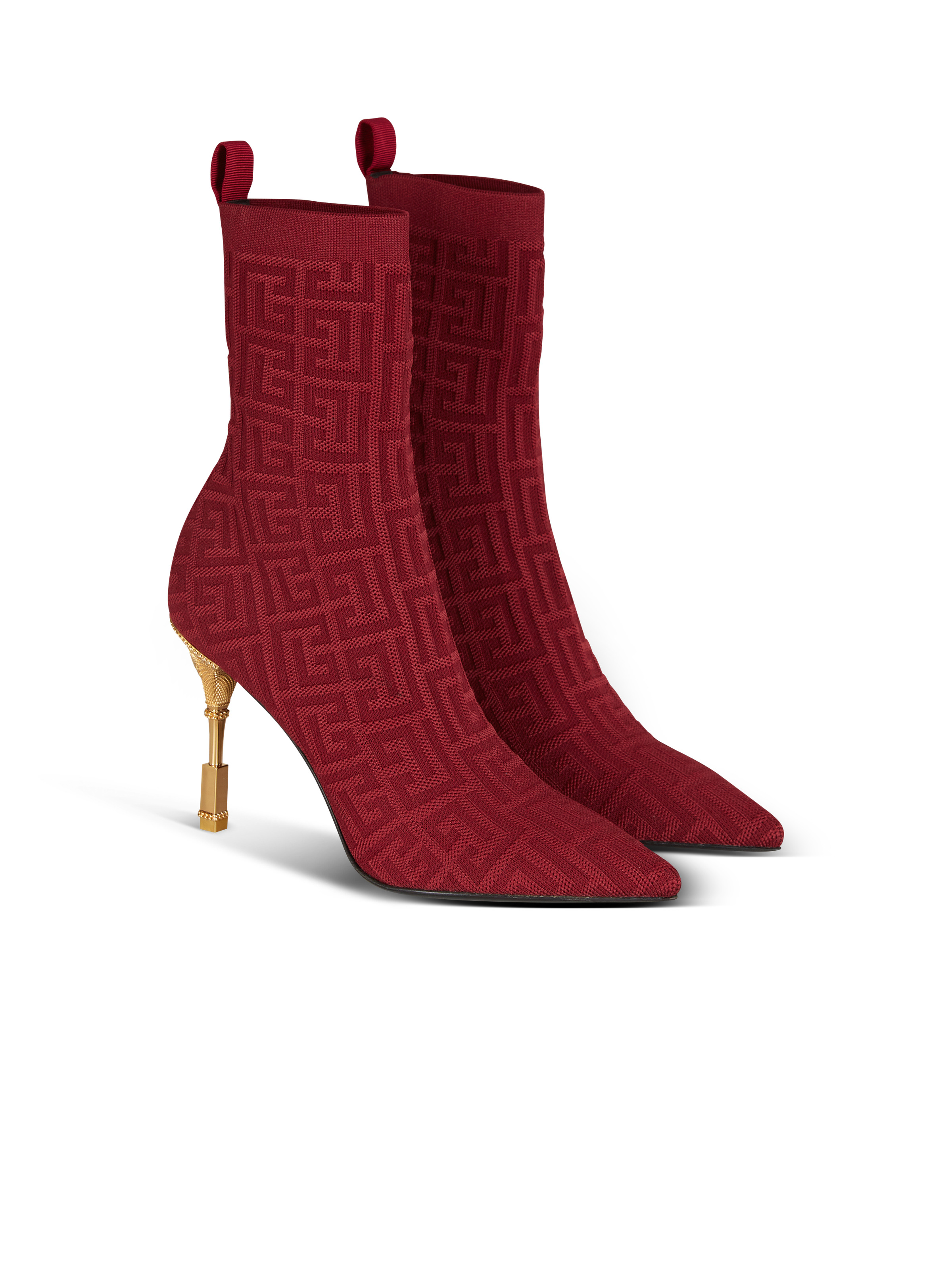 Moneta monogrammed knit ankle boots - 2