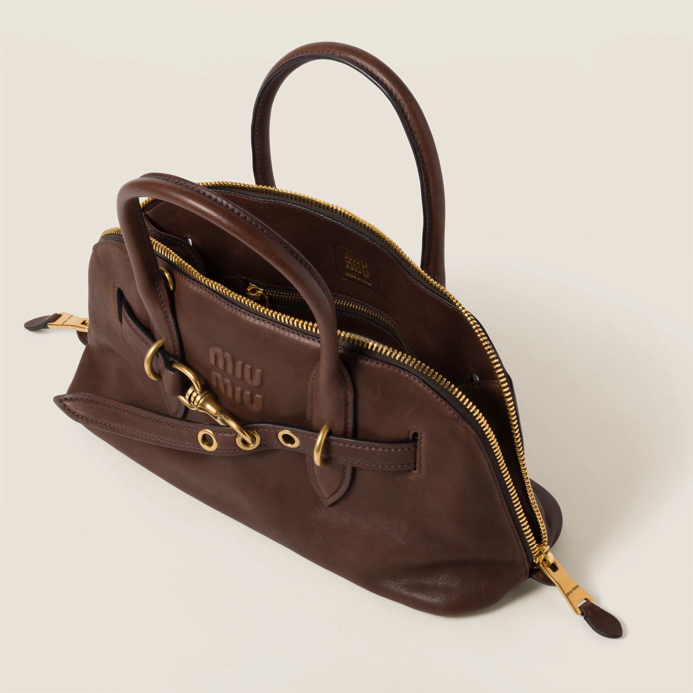 ハンドバッグ MIU MIU 5BB169_2BBLAVENTURE NAPPA LEATHER TOP HANDLE BAG Miu Miu: Women's Aventure Nappa Leather Top-Handle Bag