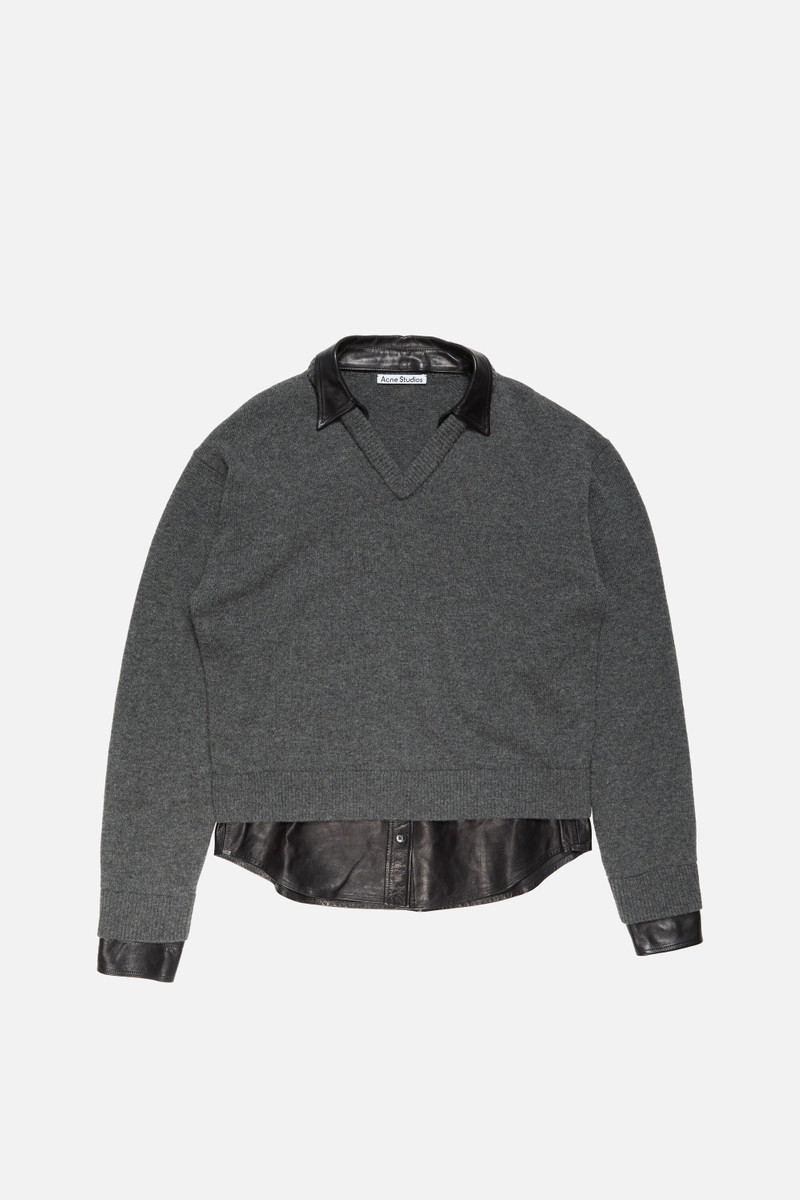Layered wool jumper - Grey 1