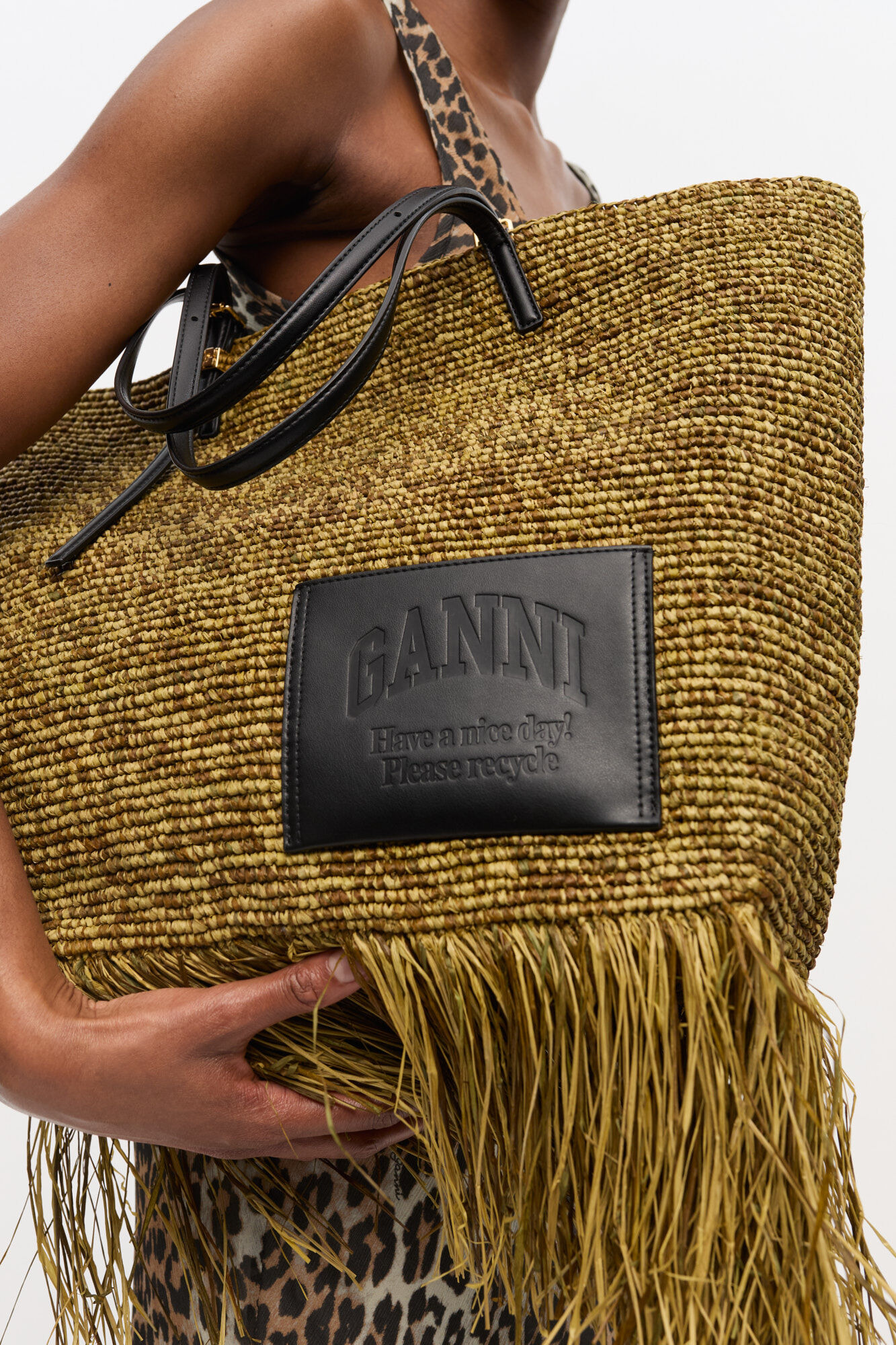 RAFFIA TOTE FRINGES BAG - 7