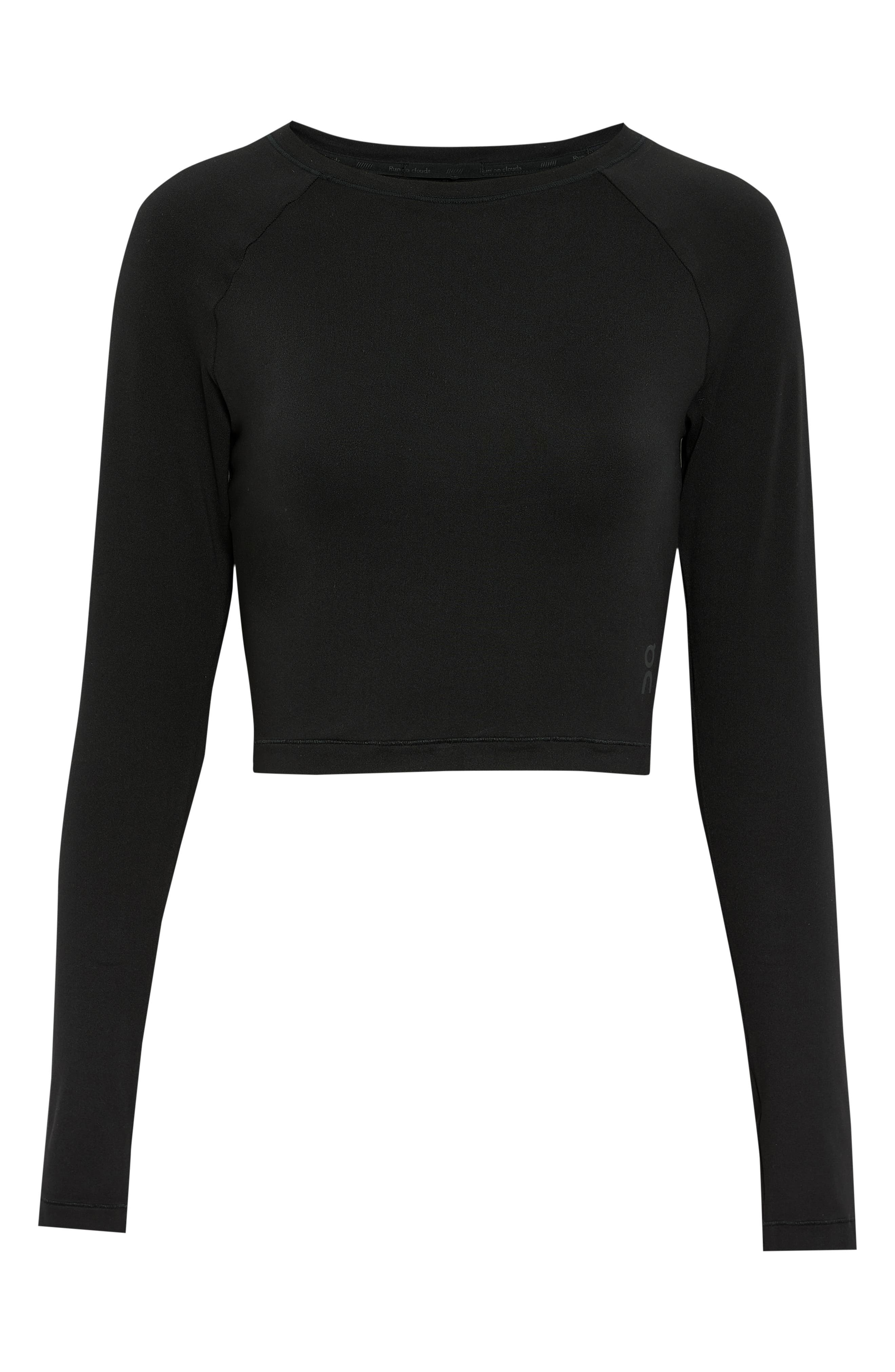 Studio Long Sleeve Crop Top in Black at Nordstrom - 3